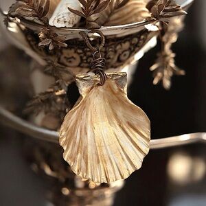 5 For $25💫Bronzed Metallic Nautical Sea Shell Scallop Necklace Pendant